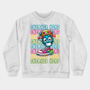 Cute Sneaker Head Design Crewneck Sweatshirt